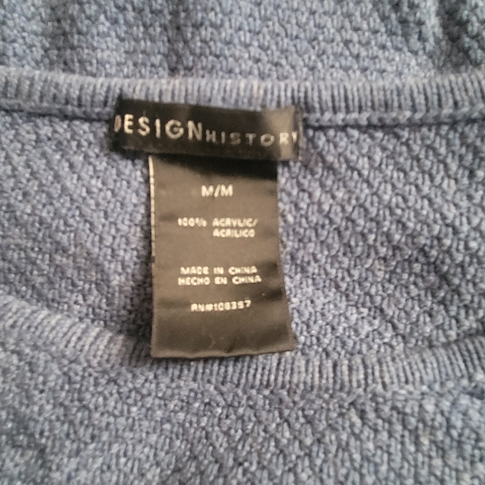 WOMENS DESIGN HISTORY SWEATER BLUE SIZE M - Picture 3 of 3